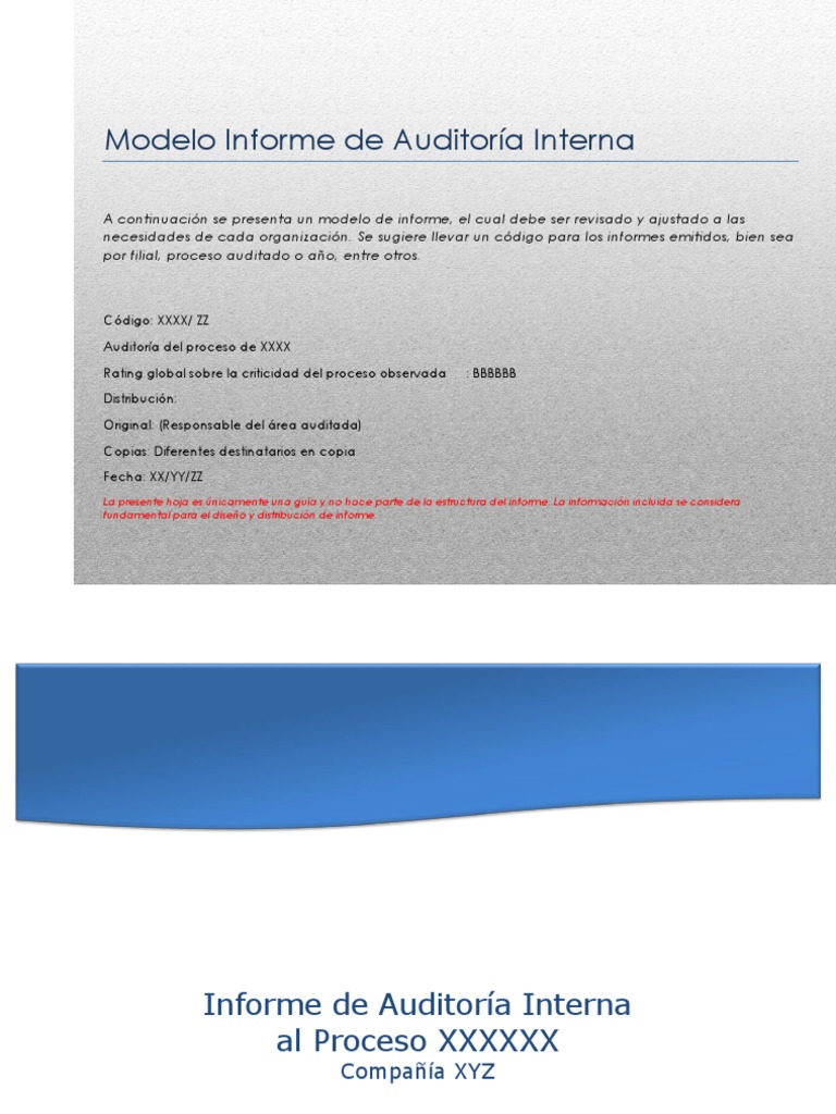 Modelo de Informe de Auditoria Interna | PDF | Auditoría | Business