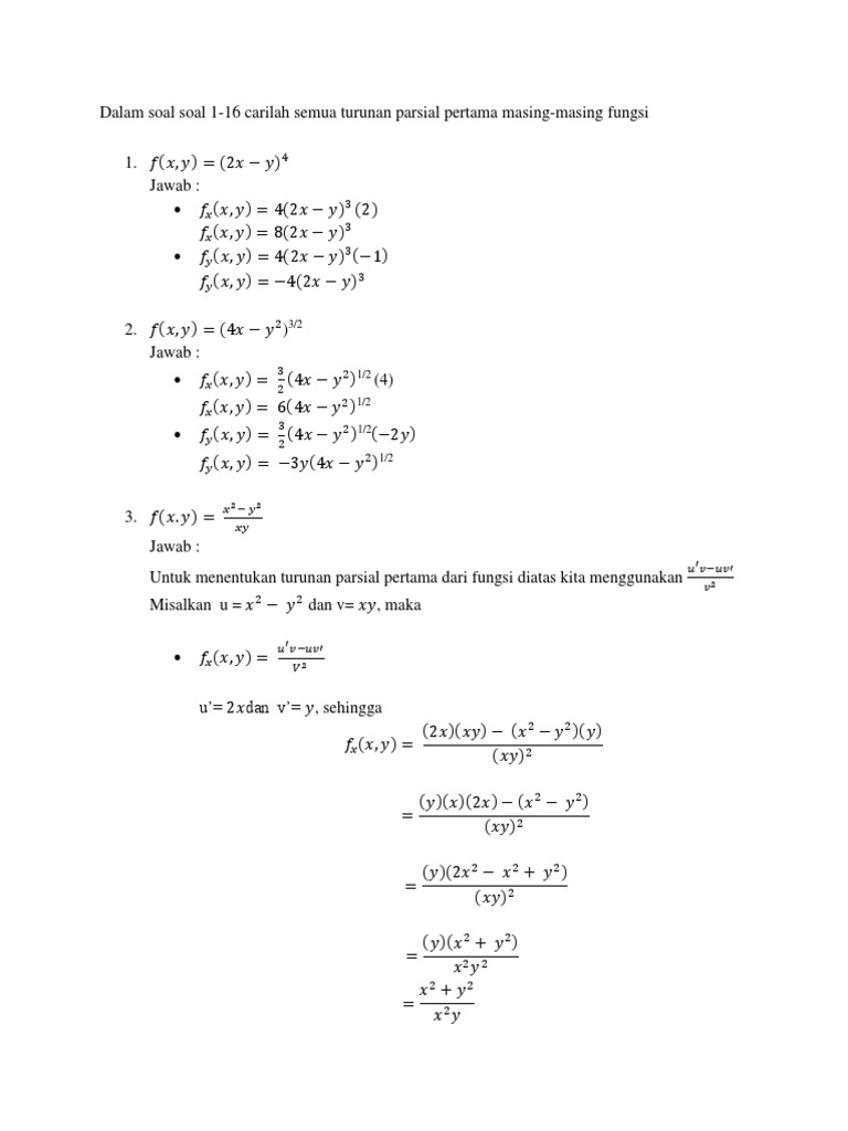Kalkulus Turunan Parsial Pdf