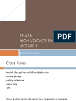 EE-418 High Voltage Engineering: Hafiz Ahsan Said