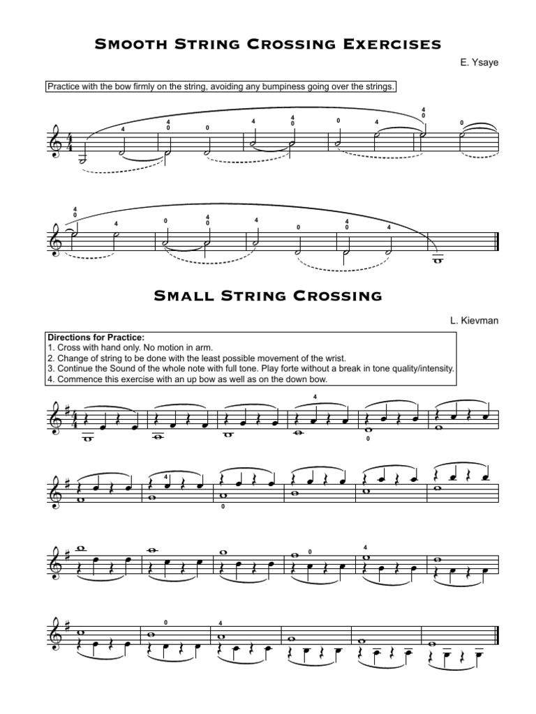 String Crossing Exercises Violin PDF