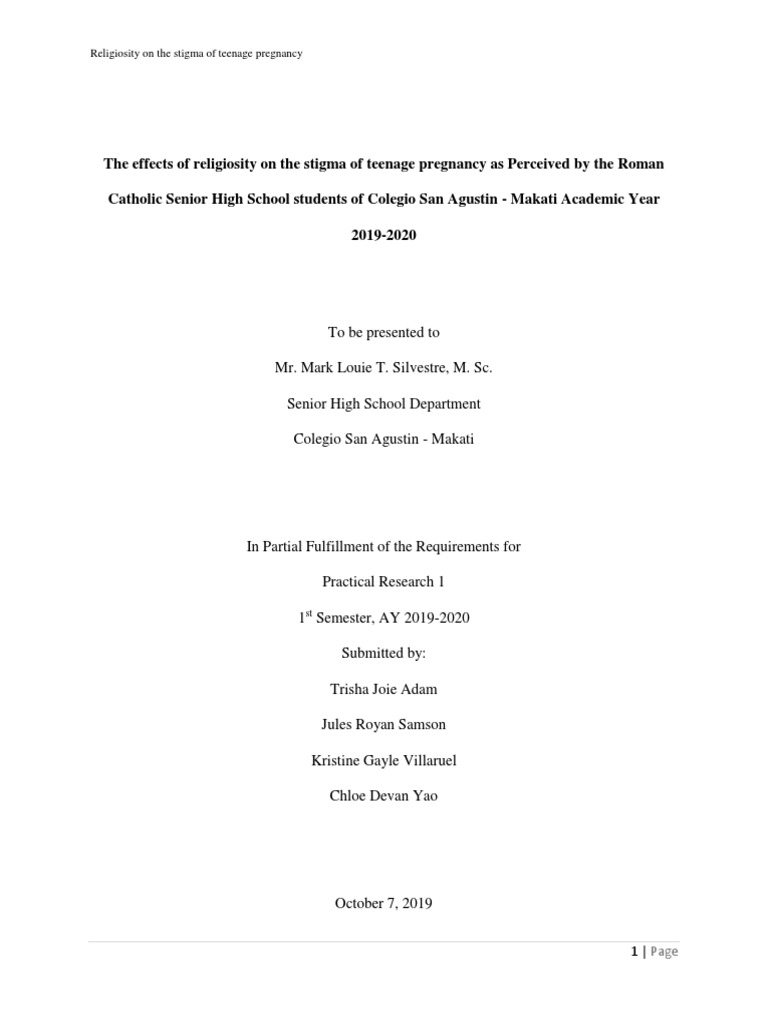 Research proposal about teenage pregnancy in the philippines image