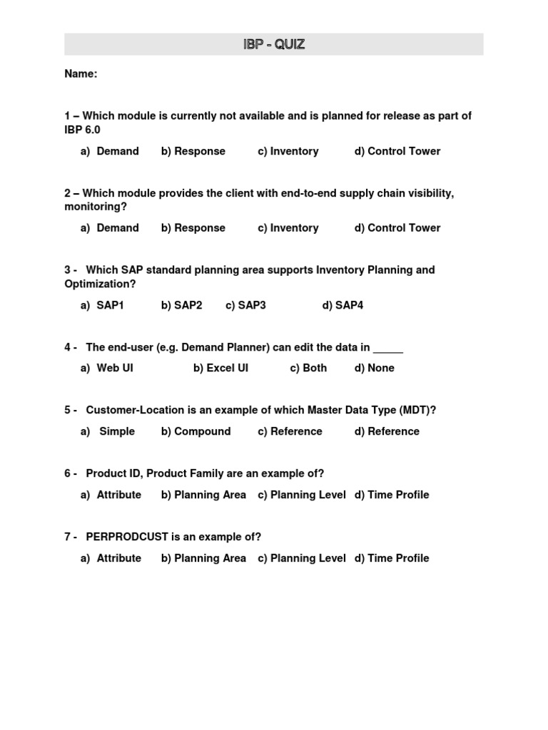 IBP 6.0 Module Overview and Functions | PDF | Computers | Technology ...