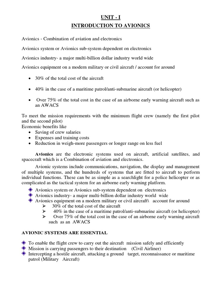 Overview of Avionics Systems | PDF | Inertial Navigation System | Avionics