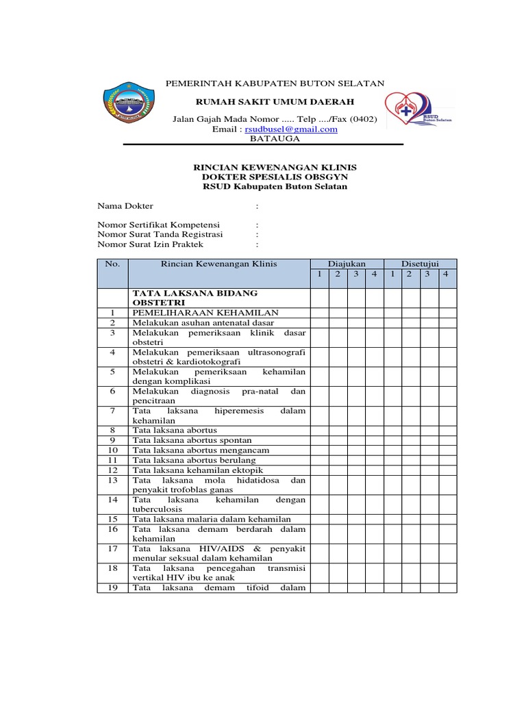Kewenangan Klinis Dokter Spesialis Obsgyn | PDF | Sains & Matematika