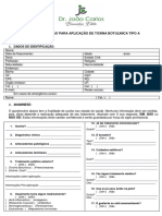 Ficha de Avaliação para Aplicação de Toxina Botulínica PDF