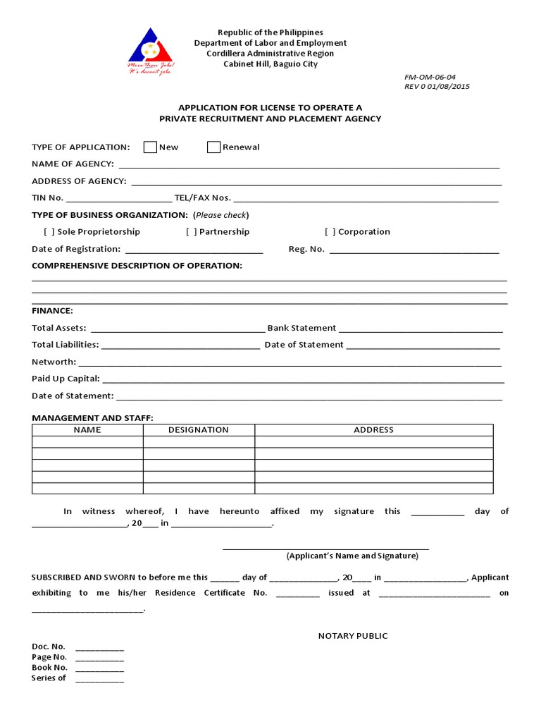 PRPA License Application Guidelines | PDF | Sole Proprietorship ...