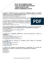 Modelo de Examen Final Multiple Choice Nro 1 Neurofisiologia Catedra Ferreres