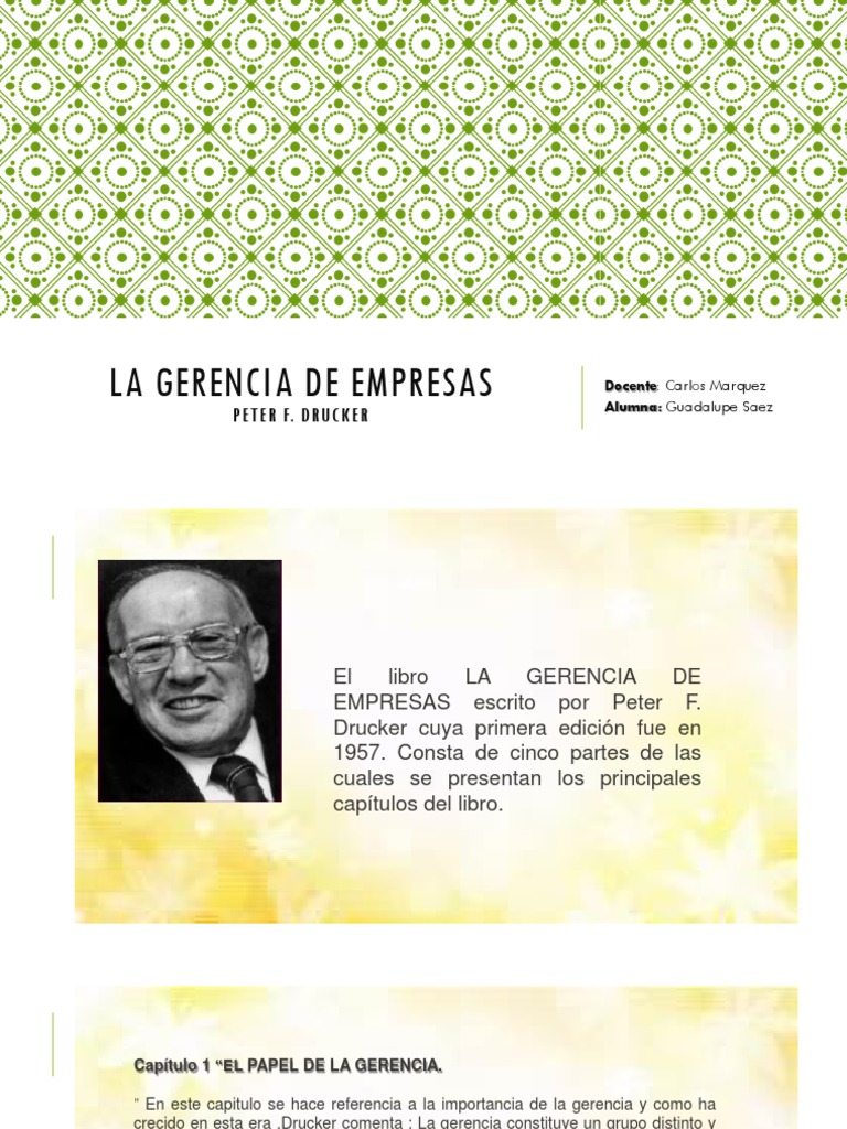 La Gerencia de Empresas según Drucker | PDF | Automatización | Mercado ...