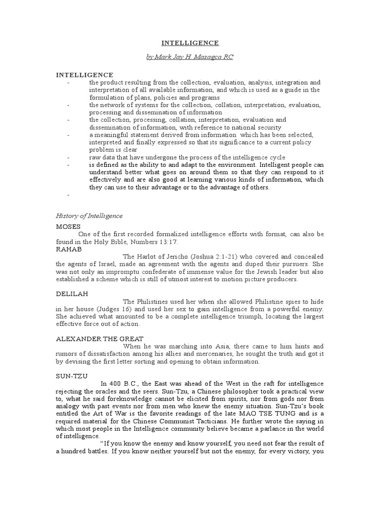 Police Intelligence BAGO | PDF | Espionage | Classified Information