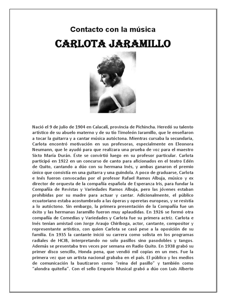 Carlota Jaramillo Pdf Entretenimiento General