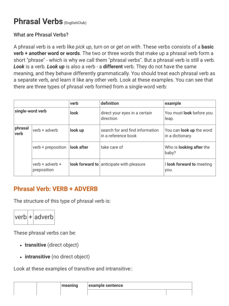 Understanding Phrasal Verbs in English | PDF | Phrase | Verb