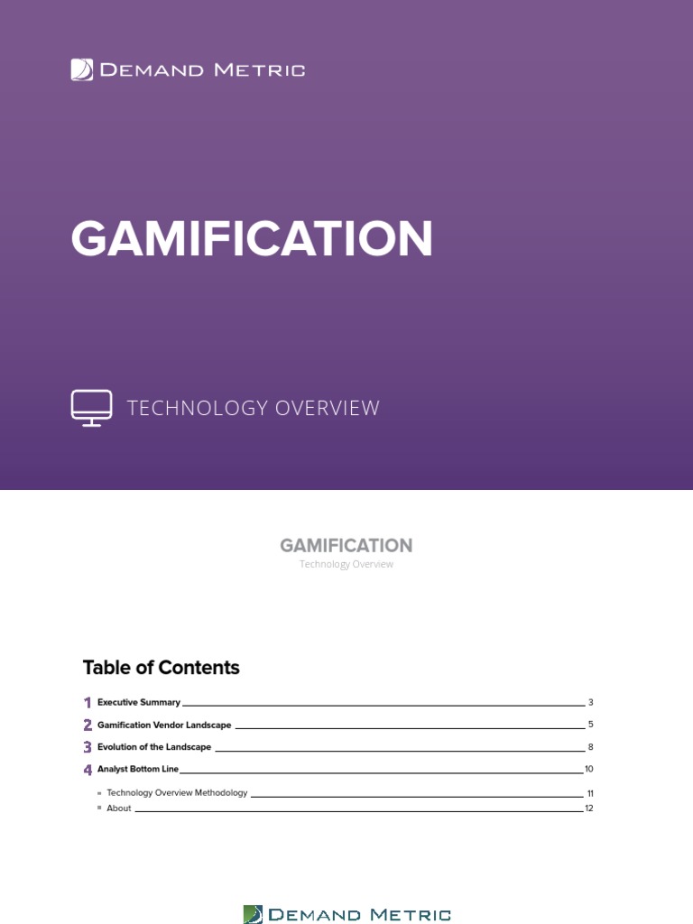 Gamification Technology Overview | PDF | Marketing | Software As A Service