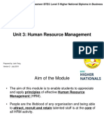 Lecture Slides - Introduction To Unit 3 Human Resource Management-1