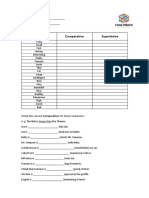 Adjective Comparative Superlative: Write The Correct Comparative For These Sentences