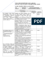 Tabla de Especificaciones Septimo Basico Ciencias Naturales