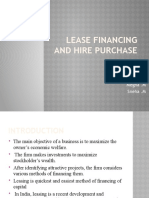 Lease Financing and Hire Purchase: Presented by Ashish .K A Maria - Joseph Megha .M Sneha .M