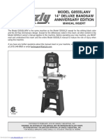 Model G0555Lanv 14" Deluxe Bandsaw Anniversary Edition: Manual Insert