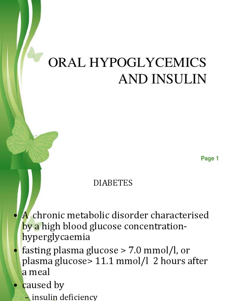 Oral Hypoglycemics Agents | PDF | Insulin | Insulin Resistance
