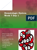 Hematologic System Week 7 Day 1