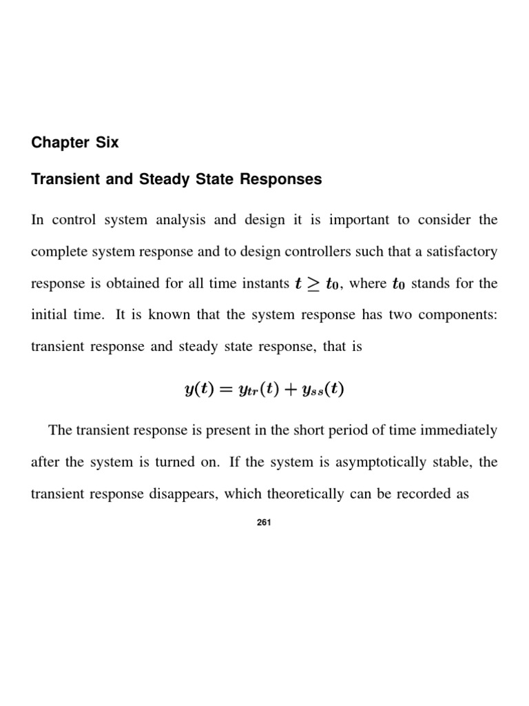 Chapter Six Transient and Steady State Responses | PDF | Control Theory ...