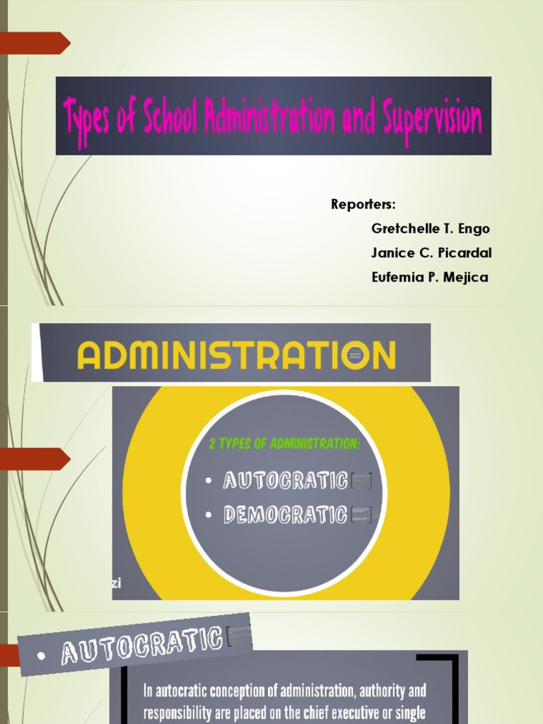 Types of Autocratic School Administration | PDF