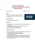 Actividad (Individual) Tarea 1: Alteraciones Hidrotermales y Procesos de Mineralización