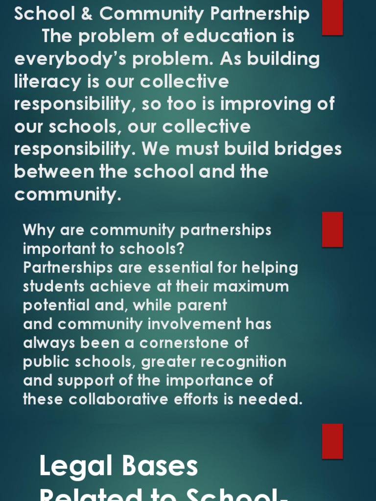 Legal Bases Related To School Community Partnerships PDF