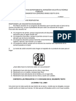 Prueba diagnóstica de lenguaje grado sexto 2019