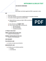 Antihuman Globulin Test: 2 Major Types of Blood Group Antibodies Igm