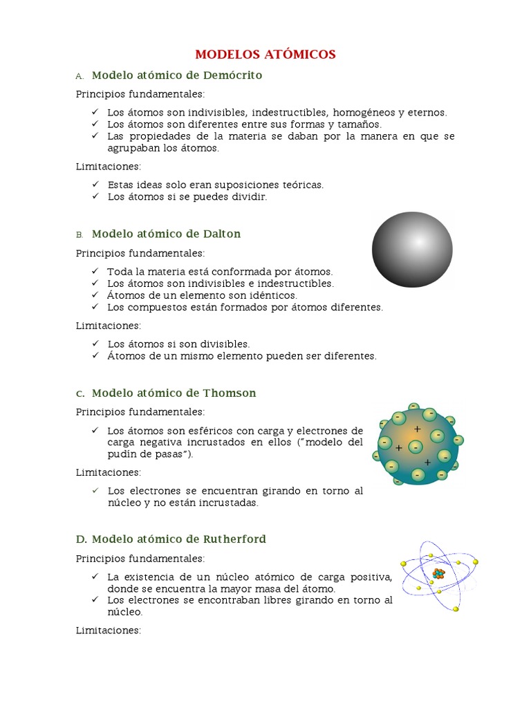 Modelos Atómicos | PDF | Átomos | Núcleo atómico