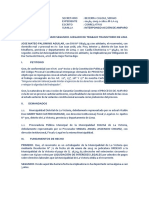 Demanda de Amparo Obligacion de Dar Suma de Dinero-Liquidacion Laboral-Palomino