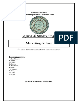 Fasicule TD Marketing PDF, PDF