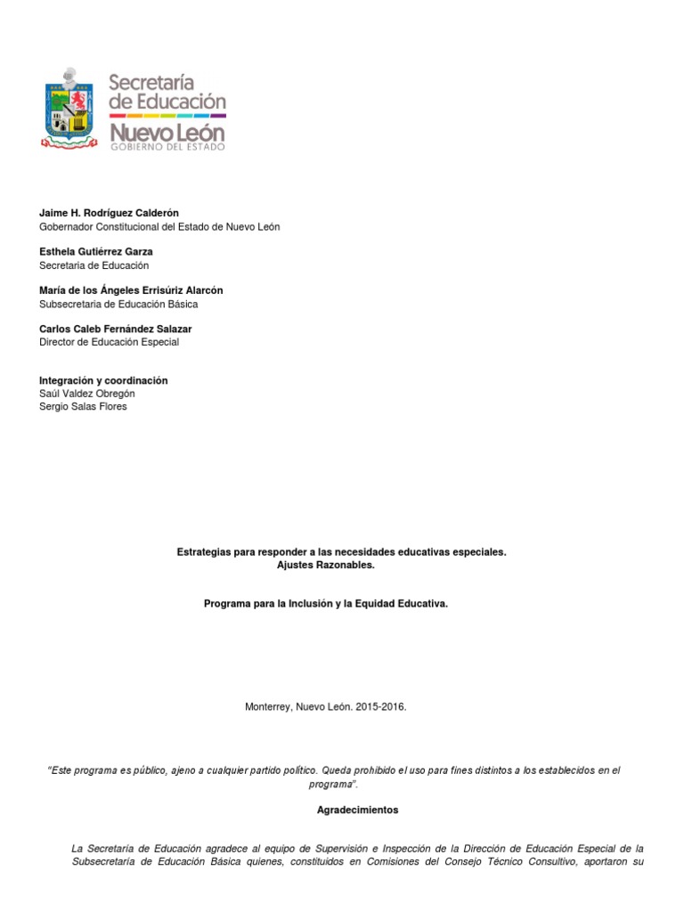 Estrategias de Ajustes Razonables en Educación | PDF | Invalidez | Plan ...