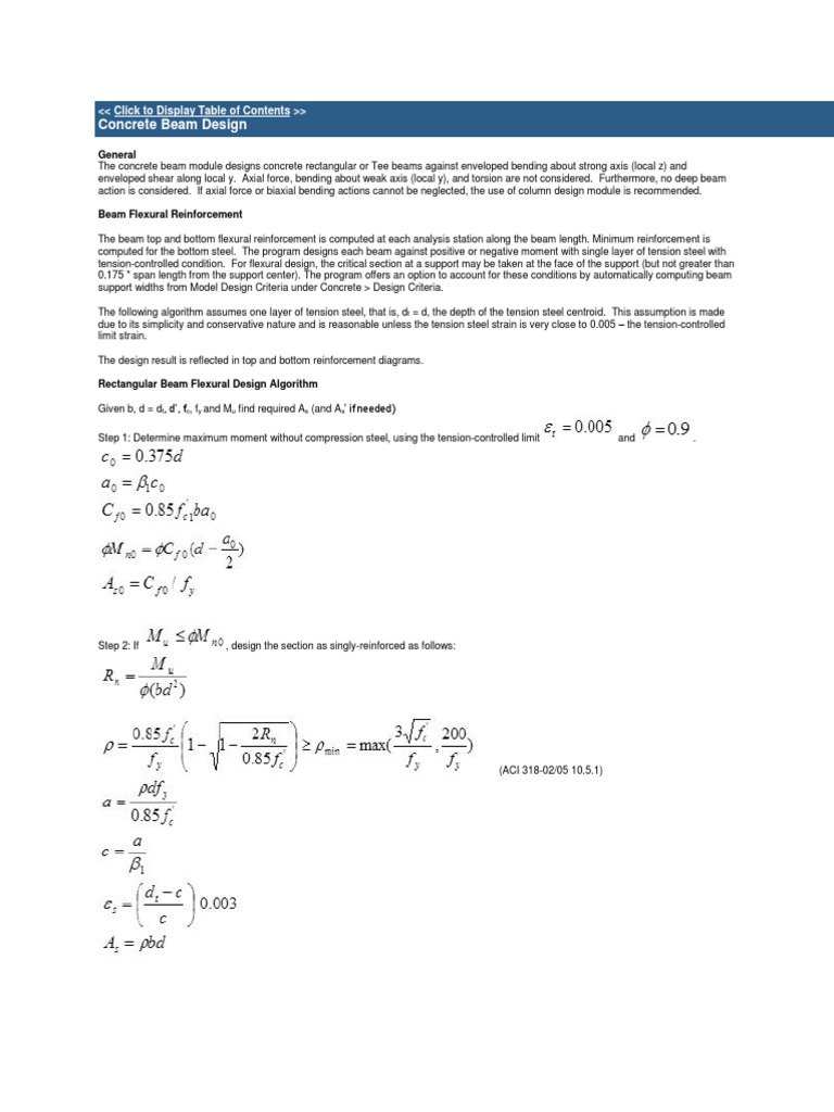 Concrete Beam Design | PDF | Beam (Structure) | Bending