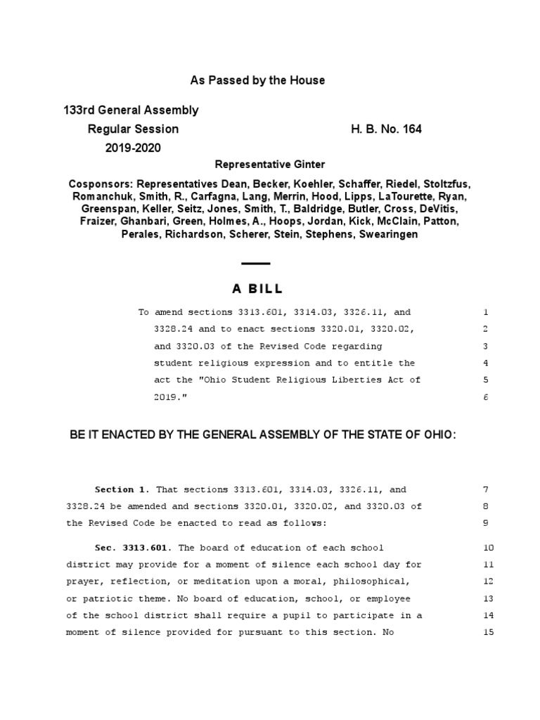 House Bill 164 PDF Homework Schools