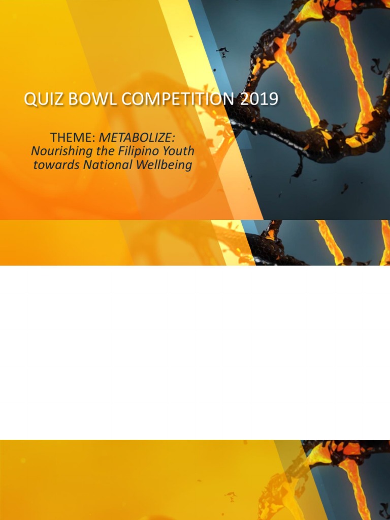 Quiz Bowl Competition 2019 Theme Metabolize PDF Vitamin D Lipid
