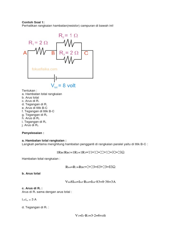 Contoh Soal Hambatan Resistor Pengganti Edukasi Lif Co Id