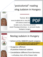 A "Postcolonial" Reading of Neolog Judaism in Hungary: Tamá S Biró