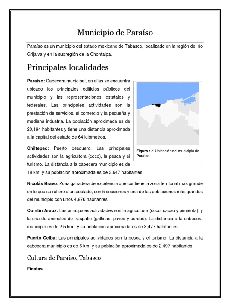 Gastronomía y Economía de Paraíso, Tabasco | PDF | Alimentos ...