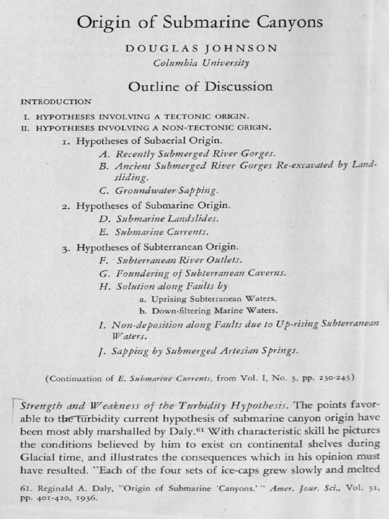 Origin of Submarine Canyons PDF Lake Sea
