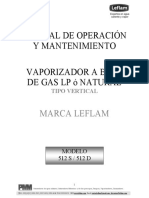 Manual de Operación y Mantenimiento. Vaporizador a Base de Gas Lp ó Natural Marca Leflam
