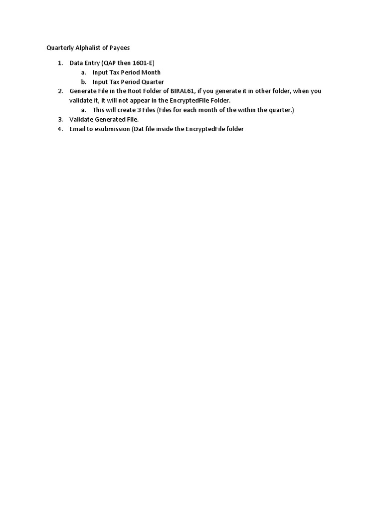 Quarterly alphalist of payees process qap pdf