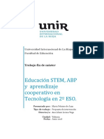 PELEJERO de JUAN M. 2018 Educacion STEAM ABP y Aprendizaje Cooperativo en Tecnologia. UILR. Valencia.