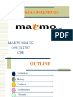 Nokia'S Maemo Os: Manvi Malik 0691312707 CSE