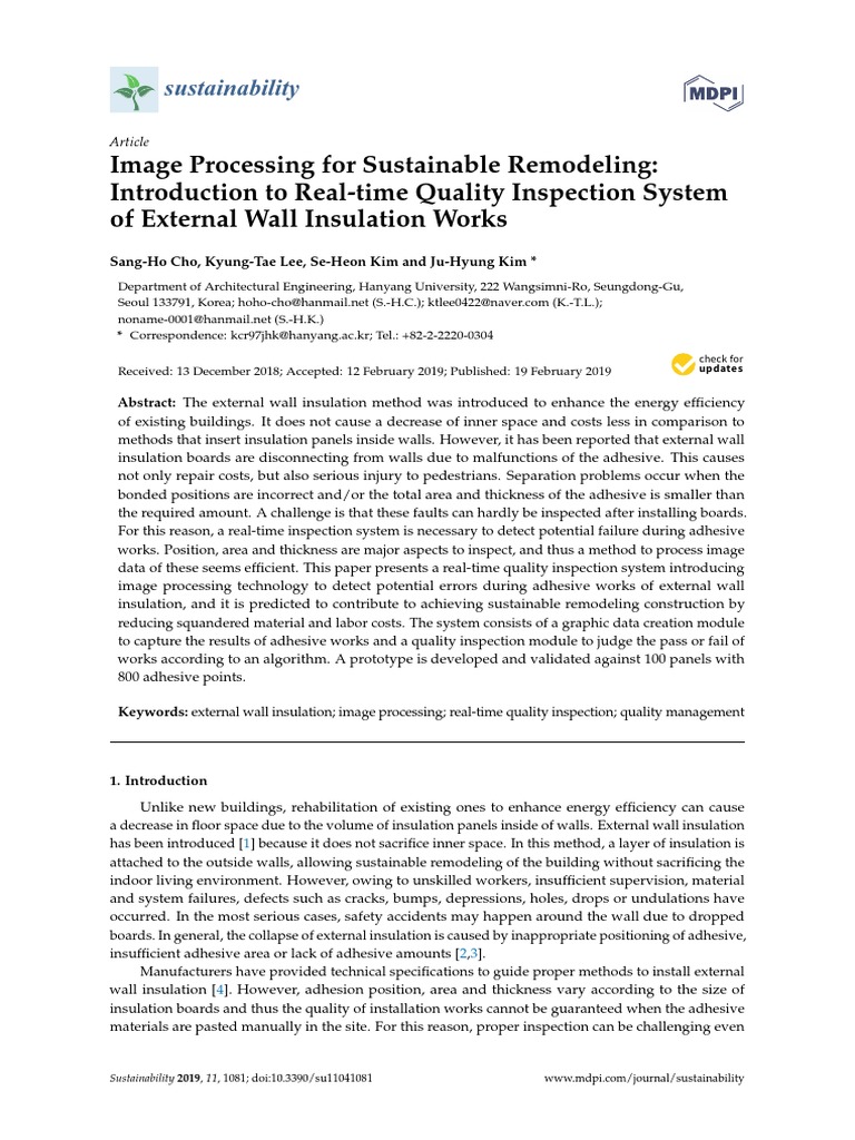 Sustainability 11 01081 | PDF | Building Insulation | Lidar