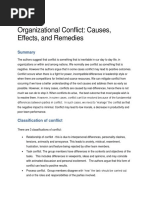 Organizational Conflict: Causes, Effects, and Remedies: Journal Review