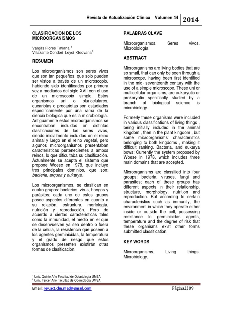 Clasificación de Microorganismos | PDF | Microorganismo | Las bacterias