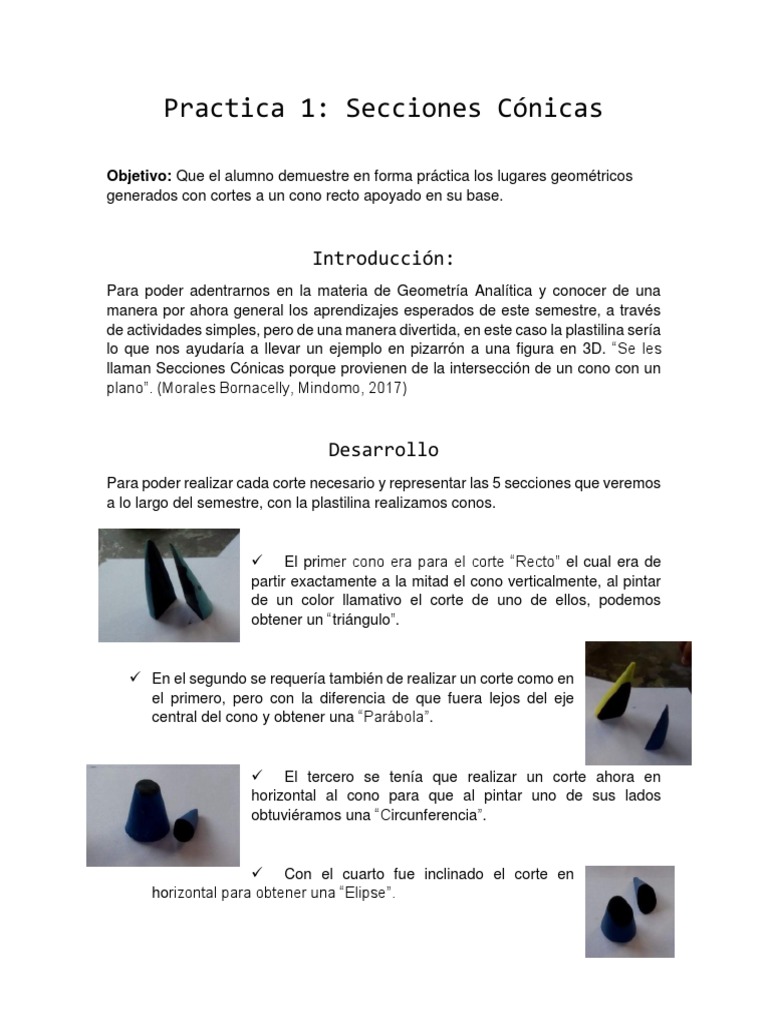 Practica 1 - Secciones Cónicas | PDF | Geometría analítica | Geometría
