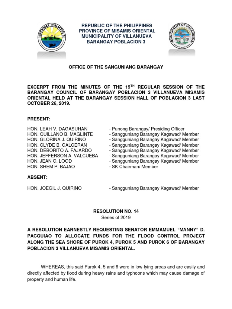 Republic of The Philippines Province of Misamis Oriental Municipality ...