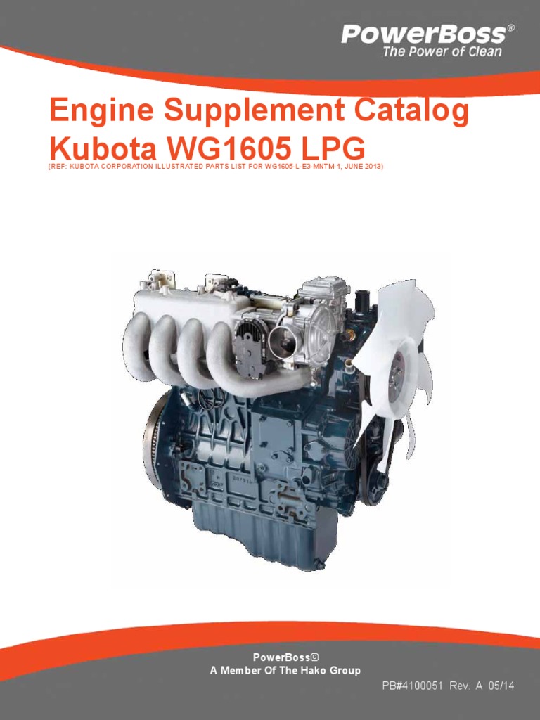 Engine Supplement Catalog Kubota WG1605 LPG PDF Ignition System